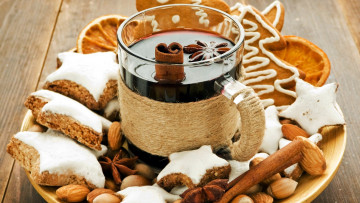 Картинка праздничные угощения печенье глинтвейн
