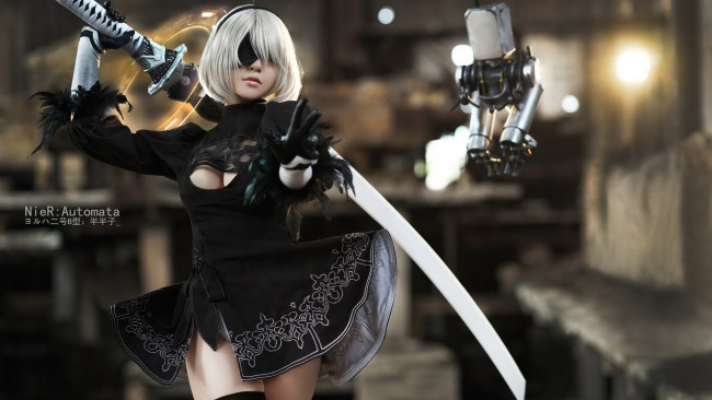 Обои картинки фото разное, cosplay , косплей, 2b, nier, automata, cosplay