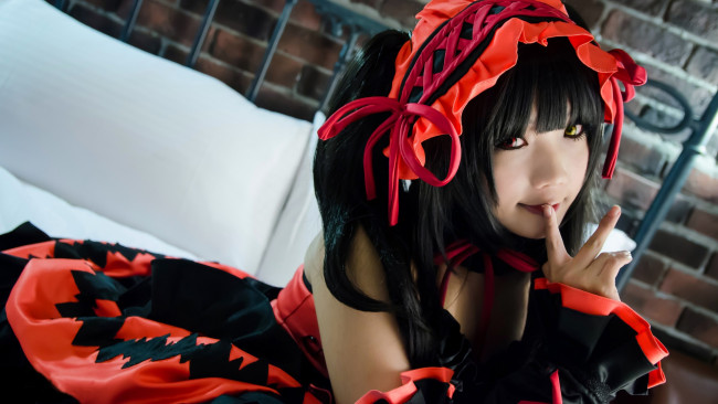 Обои картинки фото разное, cosplay , косплей, date, a, live, kurumi, tokisaki, cosplay, японка