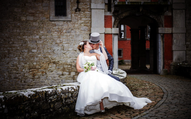 Обои картинки фото разное, мужчина женщина, новобрачные