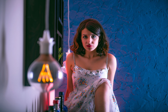 Обои картинки фото девушка, девушки, blue angel, модель