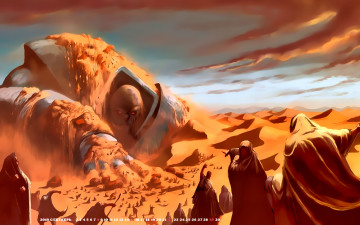 Картинка календари фэнтези песок робот 2019 calendar люди пустыня