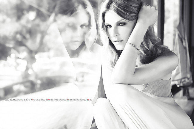 Обои картинки фото календари, компьютерный дизайн, отражение, взгляд, девушка, женщина, calendar, 2019