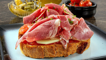 Картинка еда бутерброды +гамбургеры +канапе бутерброд ветчина