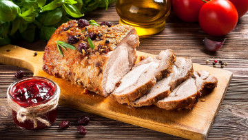 Картинка еда мясные+блюда базилик буженина помидоры джем