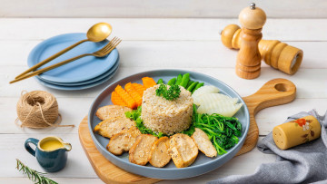 Картинка еда мясные+блюда куриное филе рис морковь соус