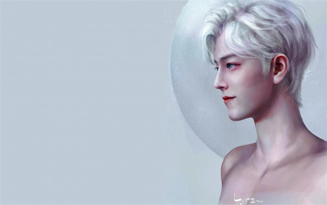 Обои картинки фото рисованное, люди, сяо, джань, лицо, блондин