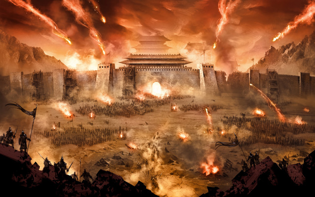Обои картинки фото фэнтези, иные миры,  иные времена, люди, рыцари, битва, крепость, бой