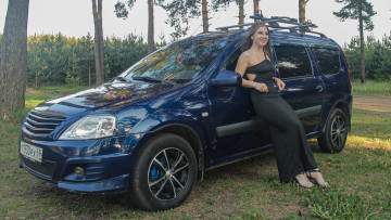 обоя автомобили, -авто с девушками, lada, largus