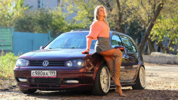 Картинка автомобили -авто+с+девушками volkswagen golf
