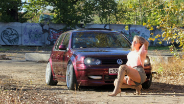 Картинка автомобили -авто+с+девушками volkswagen golf