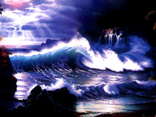 Картинка прибой фэнтези пейзажи