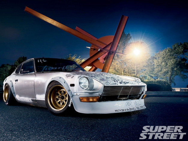 Обои картинки фото 1973, datsun, 240z, автомобили, nissan