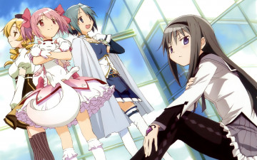 Картинка аниме mahou shoujo madoka magika девушки
