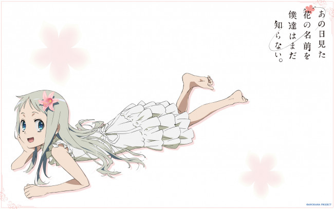 Обои картинки фото аниме, anohana, цветок, девушка