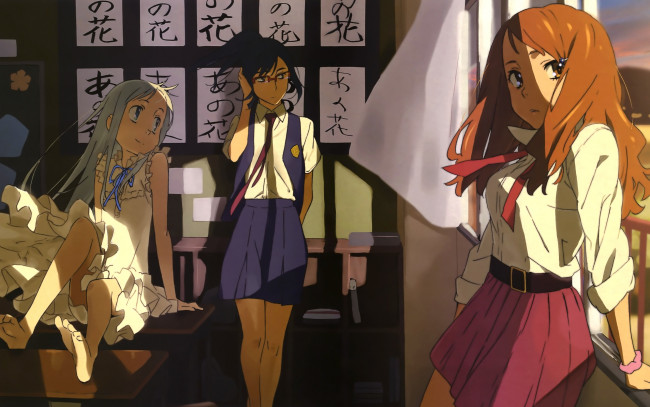 Обои картинки фото аниме, anohana, девушки