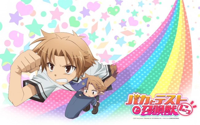 Обои картинки фото аниме, baka, to, test, shoukanjuu, девушка