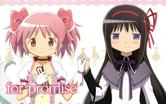 Обои картинки фото аниме, mahou, shoujo, madoka, magika, девушки