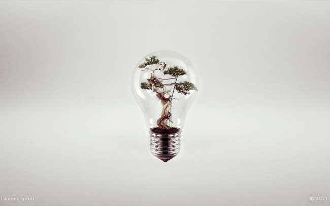 Обои картинки фото разное, компьютерный, дизайн, дерево, лампочка