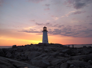 Картинка природа маяки закат маяк камни