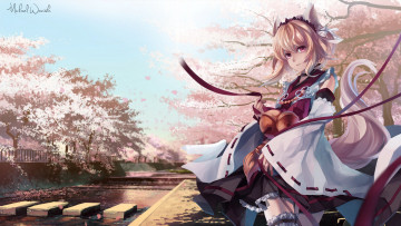 Картинка аниме animals сакура девушка