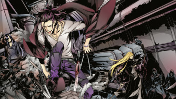 Картинка аниме dogs bullets carnage киллеры ножи девушки парень наёмники