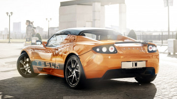Картинка tesla roadster автомобили электромобили motors сша