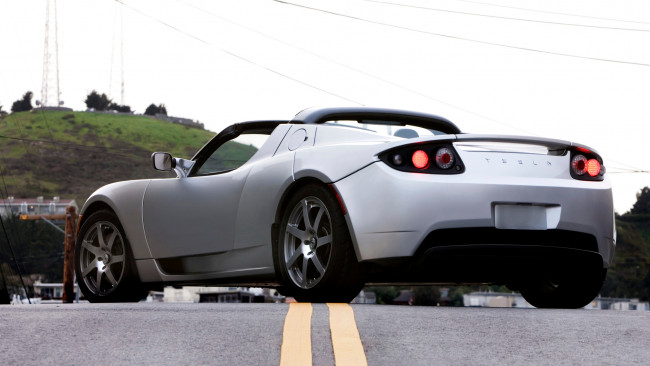 Обои картинки фото tesla, roadster, автомобили, электромобили, motors, сша