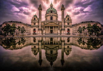 Картинка karlskirche+vienna+austria города вена+ австрия дворец