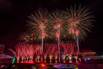 Картинка разное салюты +фейерверки ночь фейерверк