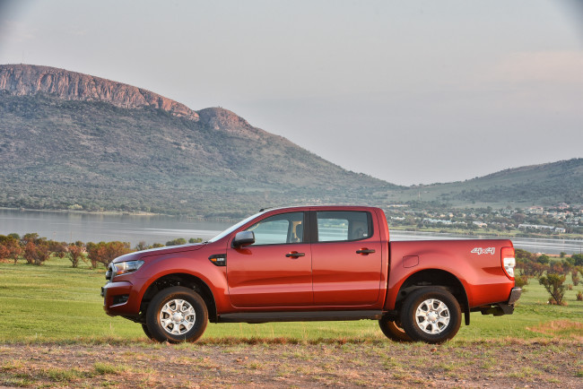 Обои картинки фото автомобили, ford, double, za-spec, cab, ranger, xls, красный, 2015г