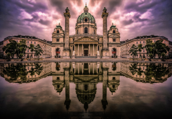 Обои картинки фото karlskirche vienna austria, города, вена , австрия, дворец
