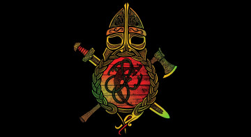 Картинка рисованное минимализм топор меч щит варяг русь шлем