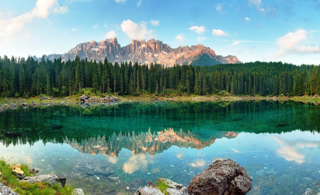 Обои картинки фото природа, реки, озера, горы, камни, озеро, лес