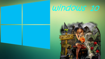 обоя компьютеры, windows  10, фон, логотип