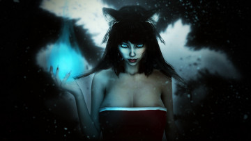 Картинка видео+игры league+of+legends уши взгляд девушка фон ahri