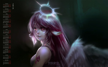 Картинка календари фэнтези девушка ангел взгляд крылья нимб