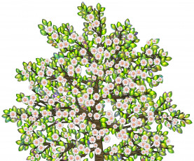 Картинка векторная+графика природа+ nature фон цветы дерево