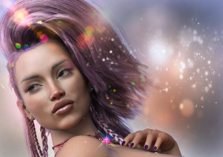 Картинка 3д+графика портрет+ portraits фон взгляд девушка