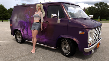 обоя 3д графика, люди-авто, мото , people- car ,  moto, взгляд, девушка, фон