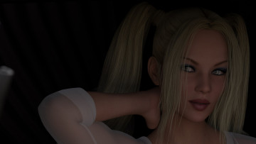 Картинка 3д+графика портрет+ portraits фон взгляд девушка