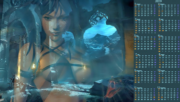 Картинка календари фэнтези помещение девушка