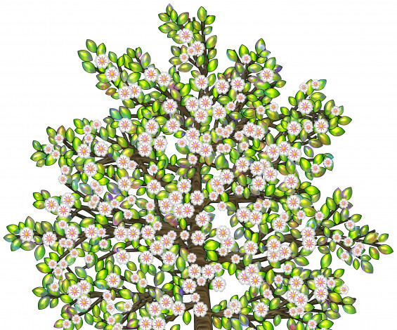 Обои картинки фото векторная графика, природа , nature, фон, цветы, дерево