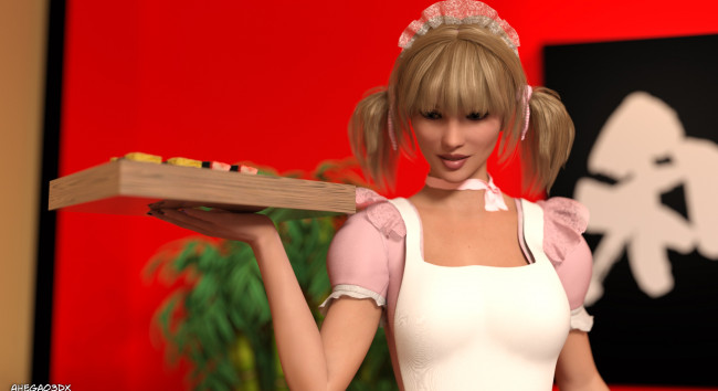 Обои картинки фото 3д графика, люди , people, взгляд, девушки, фон