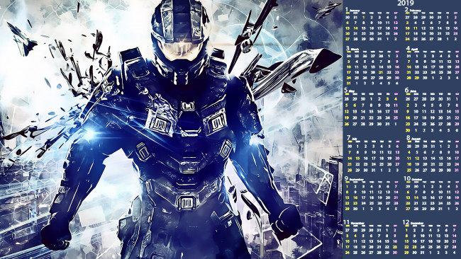 Обои картинки фото календари, видеоигры, осколки, шлем