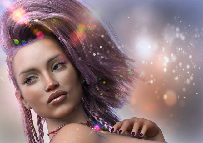 Обои картинки фото 3д графика, портрет , portraits, фон, взгляд, девушка