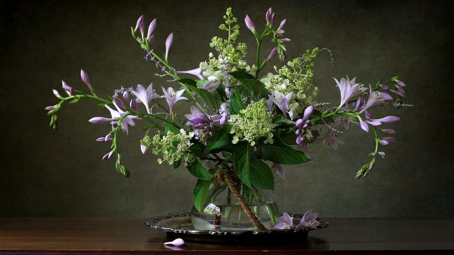 Обои картинки фото цветы, букеты,  композиции, блюдо, букет, ваза
