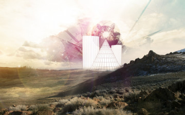 Картинка разное компьютерный+дизайн тигр фигуры горы долина