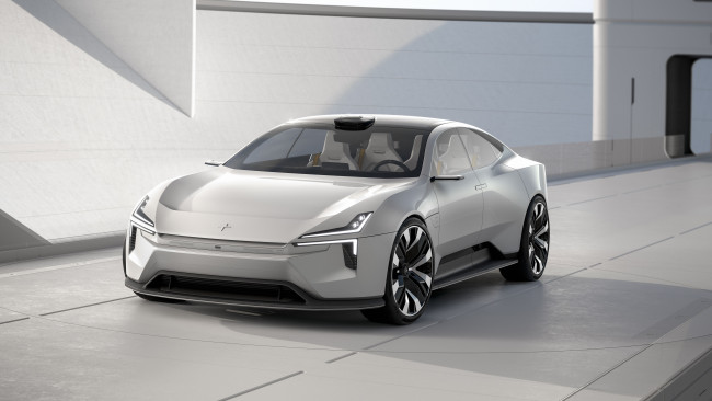 Обои картинки фото polestar precept 2020, автомобили, polestar, белый, мост