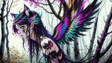 Картинка аниме ангелы +демоны нейросети графика нейроарт ai art нейронные сети рисунки нейро искусство